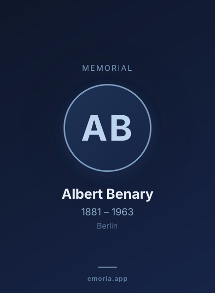 Memorial portrait of Albert Benary