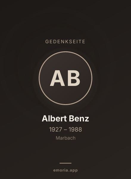 Gedenkportrait von Albert Benz