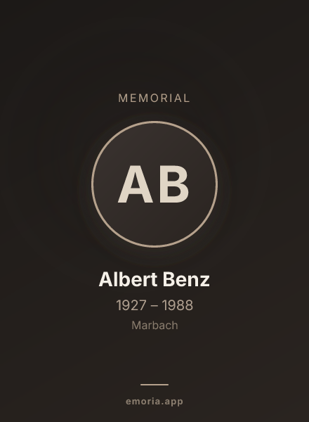 Memorial portrait of Albert Benz