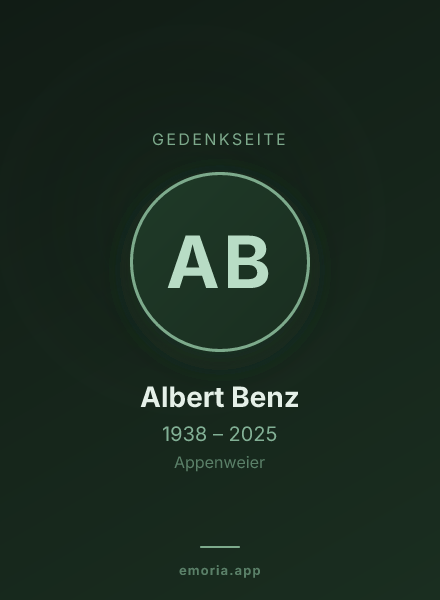 Gedenkportrait von Albert Benz