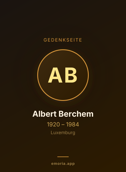 Gedenkportrait von Albert Berchem
