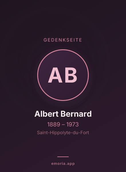 Gedenkportrait von Albert Bernard