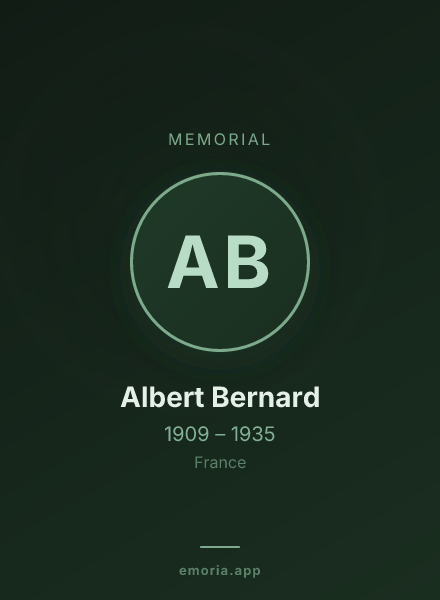 Memorial portrait of Albert Bernard