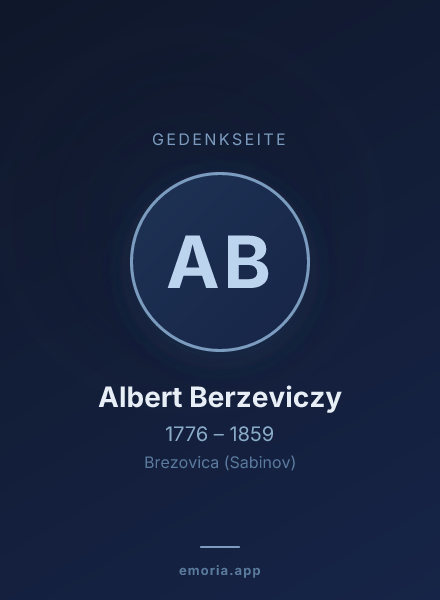 Gedenkportrait von Albert Berzeviczy