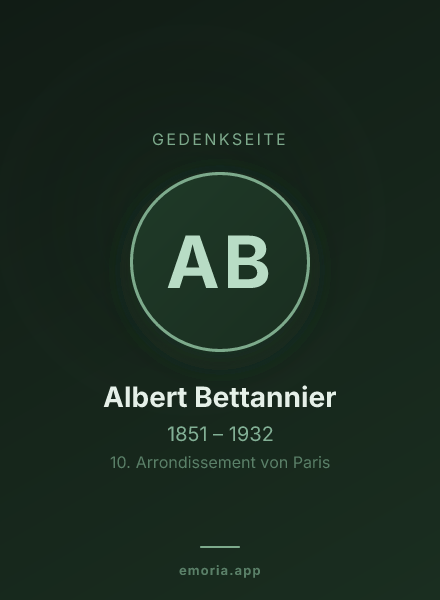 Gedenkportrait von Albert Bettannier