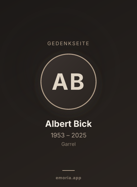 Gedenkportrait von Albert Bick