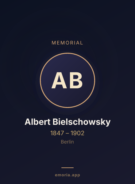 Memorial portrait of Albert Bielschowsky