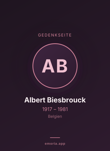 Gedenkportrait von Albert Biesbrouck