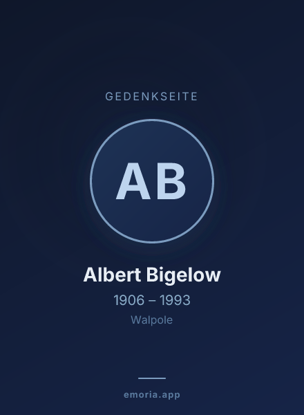 Gedenkportrait von Albert Bigelow