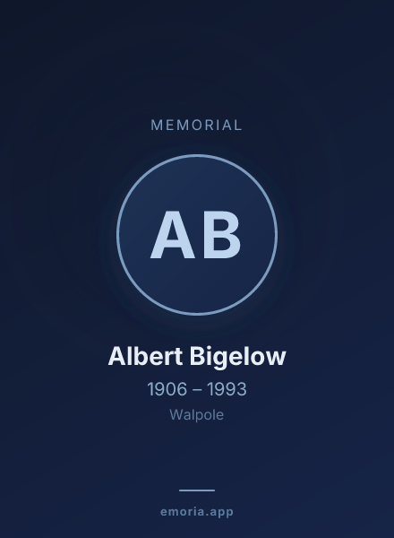 Memorial portrait of Albert Bigelow