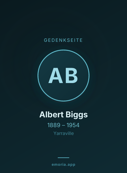 Gedenkportrait von Albert Biggs