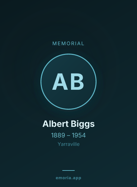 Memorial portrait of Albert Biggs