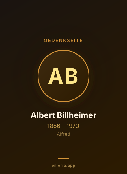 Gedenkportrait von Albert Billheimer