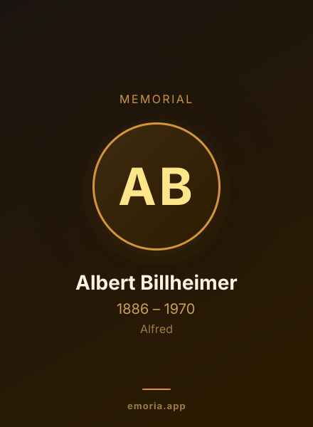 Memorial portrait of Albert Billheimer