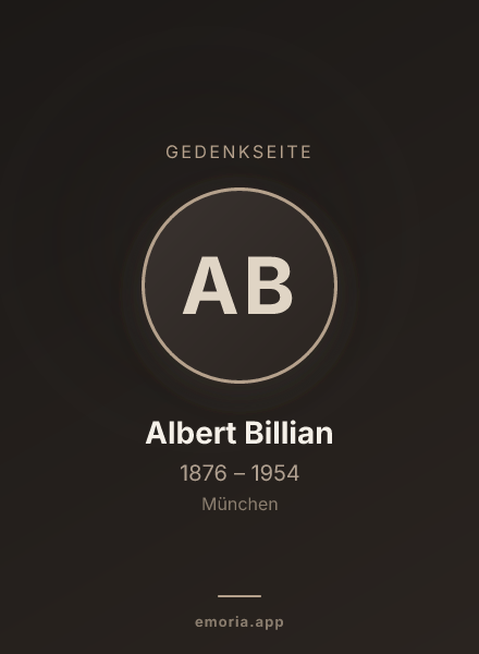 Gedenkportrait von Albert Billian