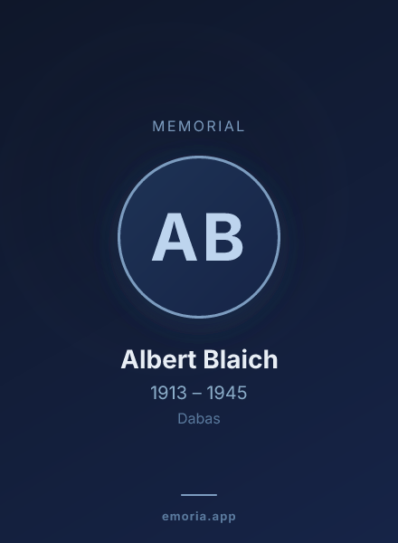 Memorial portrait of Albert Blaich