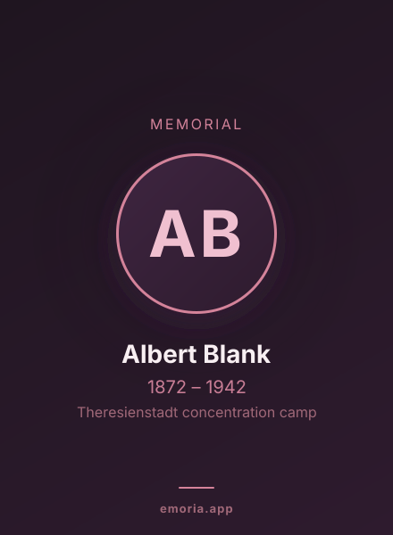 Memorial portrait of Albert Blank