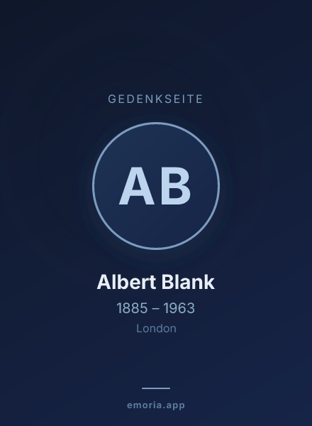 Gedenkportrait von Albert Blank