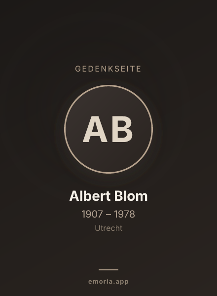 Gedenkportrait von Albert Blom