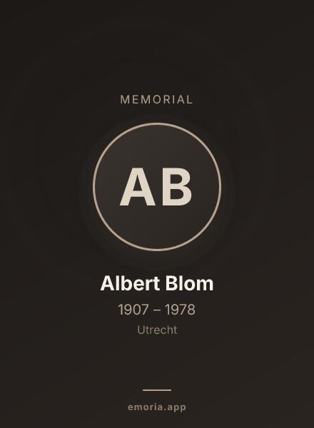 Memorial portrait of Albert Blom