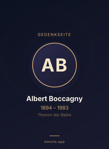 Gedenkportrait von Albert Boccagny