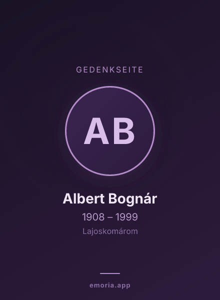 Gedenkportrait von Albert Bognár