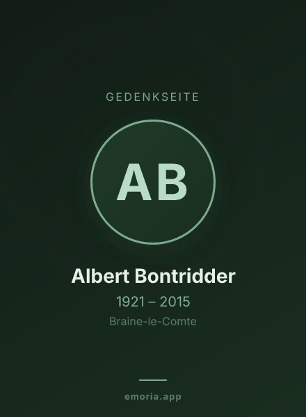 Gedenkportrait von Albert Bontridder