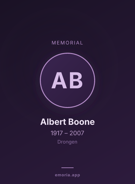 Memorial portrait of Albert Boone