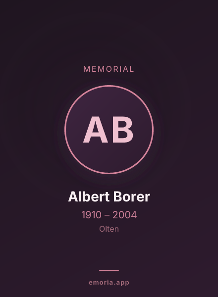 Memorial portrait of Albert Borer