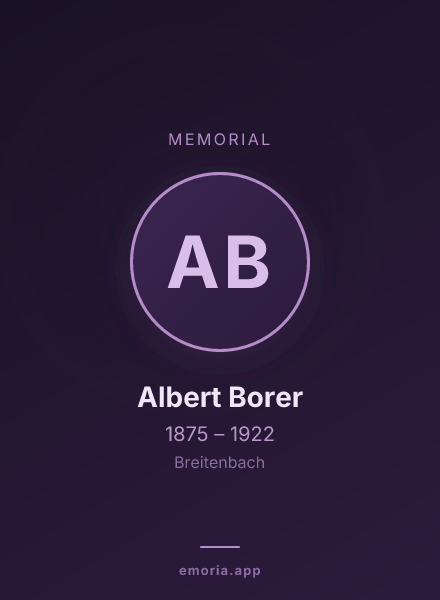 Memorial portrait of Albert Borer
