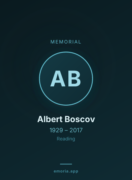 Memorial portrait of Albert Boscov