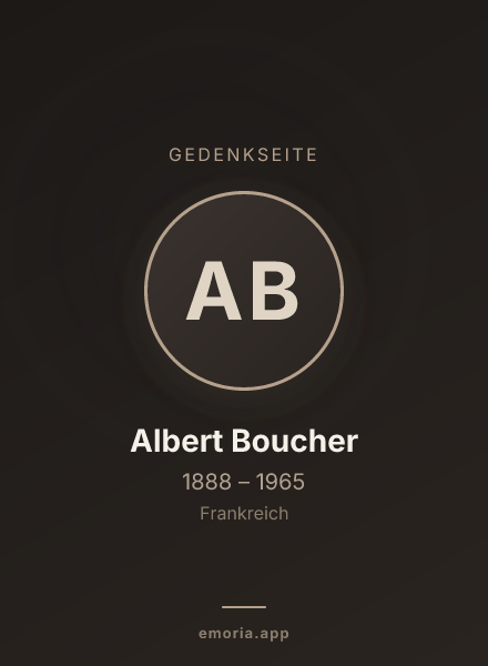 Gedenkportrait von Albert Boucher