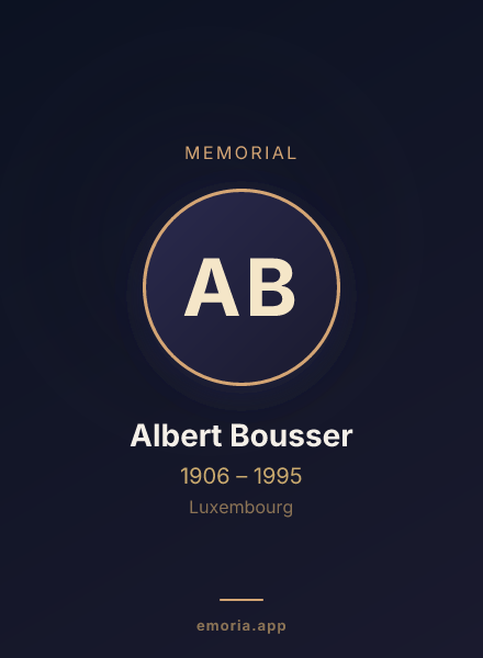 Memorial portrait of Albert Bousser