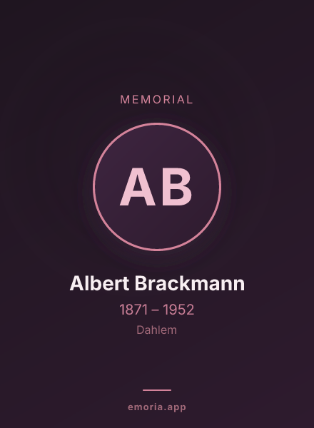 Memorial portrait of Albert Brackmann