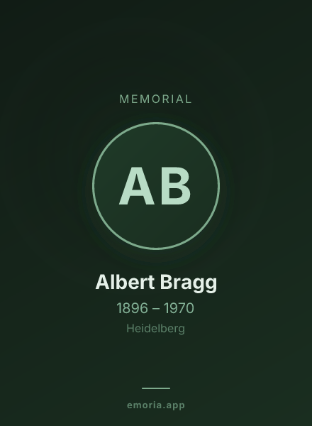 Memorial portrait of Albert Bragg