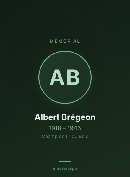 Memorial portrait of Albert Brégeon