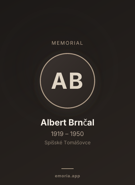 Memorial portrait of Albert Brnčal