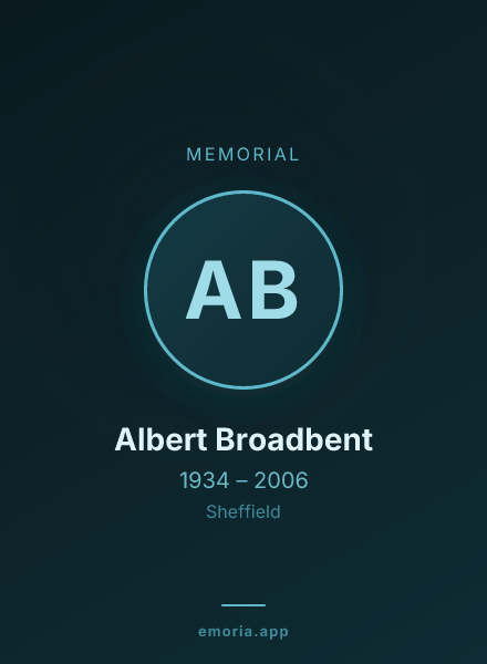 Memorial portrait of Albert Broadbent