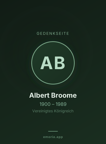 Gedenkportrait von Albert Broome