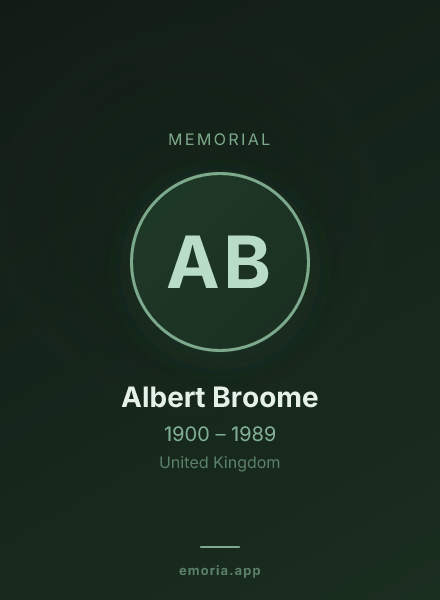 Memorial portrait of Albert Broome