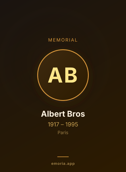 Memorial portrait of Albert Bros