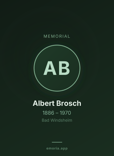 Memorial portrait of Albert Brosch