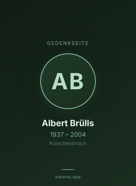 Gedenkportrait von Albert Brülls