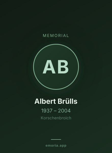 Memorial portrait of Albert Brülls