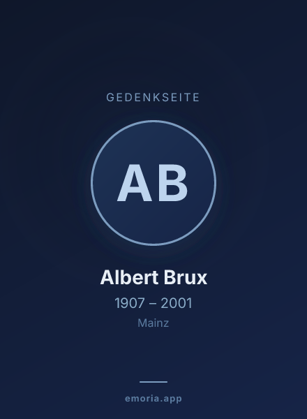 Gedenkportrait von Albert Brux