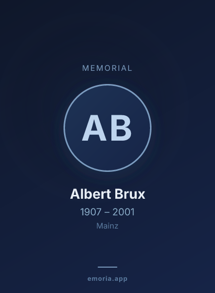 Memorial portrait of Albert Brux
