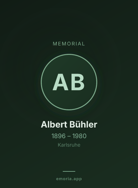 Memorial portrait of Albert Bühler