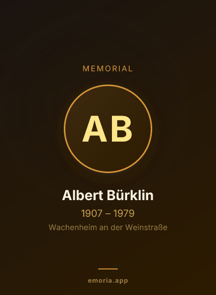Memorial portrait of Albert Bürklin