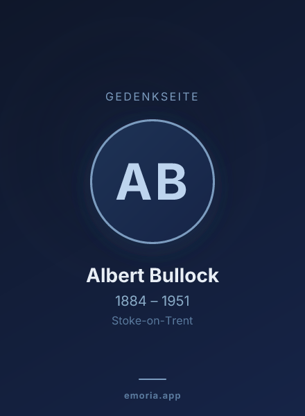 Gedenkportrait von Albert Bullock