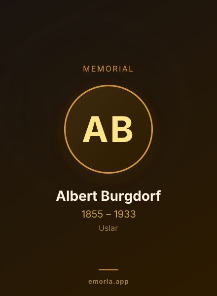 Memorial portrait of Albert Burgdorf